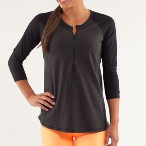 Lululemon Spincity Long Sleeve  Heathered Black